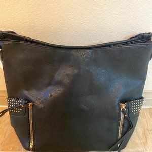 Large Metallic Black Soho Handbag New